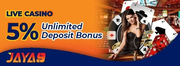 Live Casino 5% Unlimited Deposit Bonus
