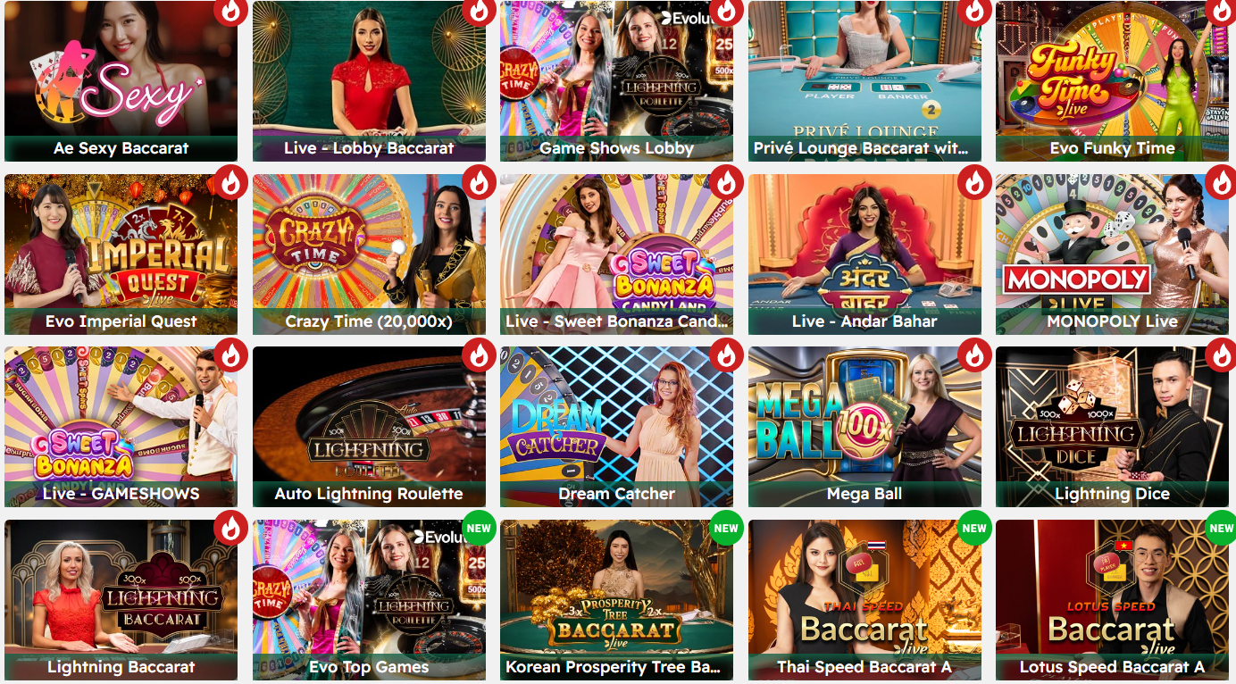 লাইভ ক্যাসিনো খেলুন!